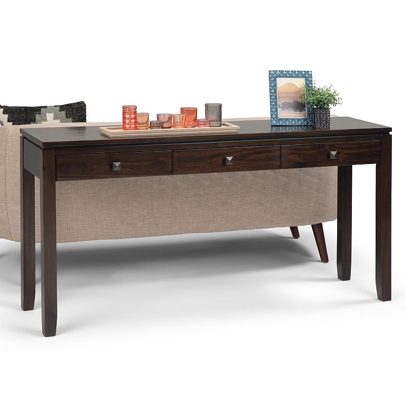 Simpli Home Cosmopolitan Contemporary Console Sofa Table - Mahogany Brown