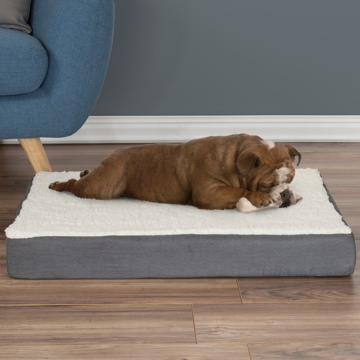 Pet Adobe Memory Foam Orthopedic Bolster Dog Bed w/ Removable Cover