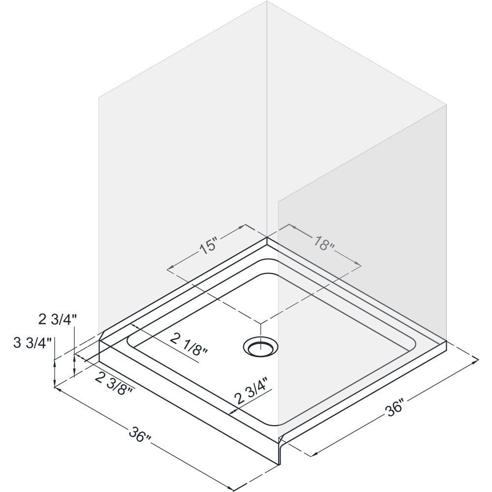 DreamLine Flex 36 in. D x 36 in. W x 74 3/4 in. H Pivot Shower Door and Shower Base Kit   36\