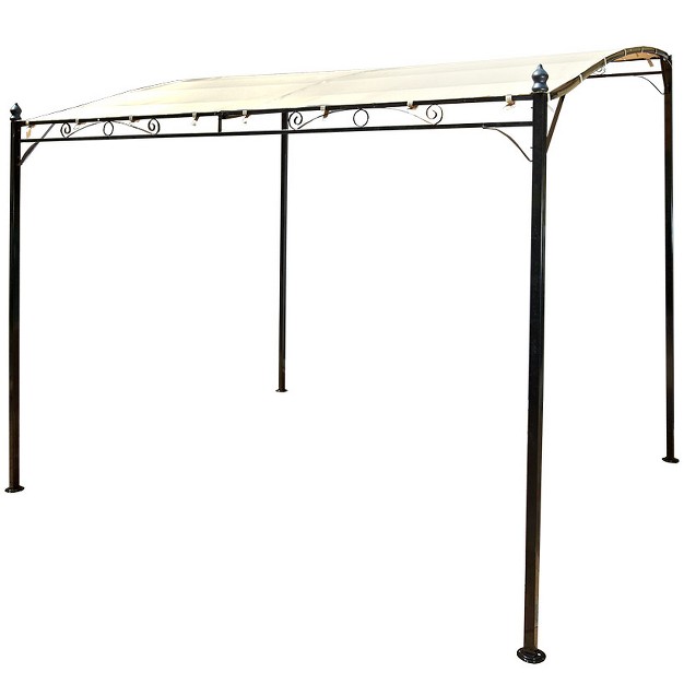 The Lakeside Collection Sunshade Awning Gazebo With Polyester Shade Steel Stand 1 Pieces