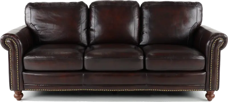 Hampton Brown Leather Sofa