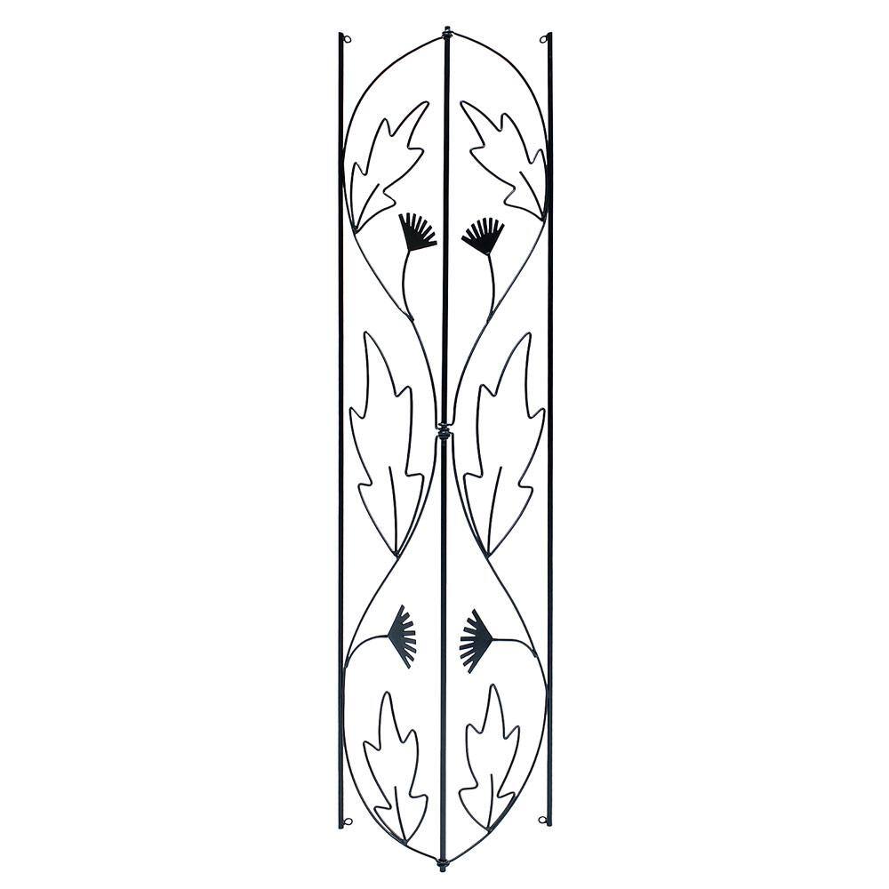 Achla Designs 92 in. H Black Powder Coat Traditional Downspout Decorative Garden Trellis FT-47