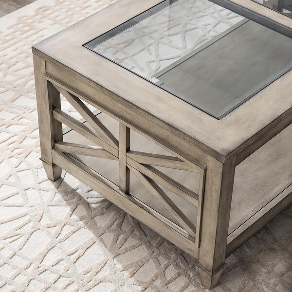 Home Furniture coffee table Solid Wood Glass top