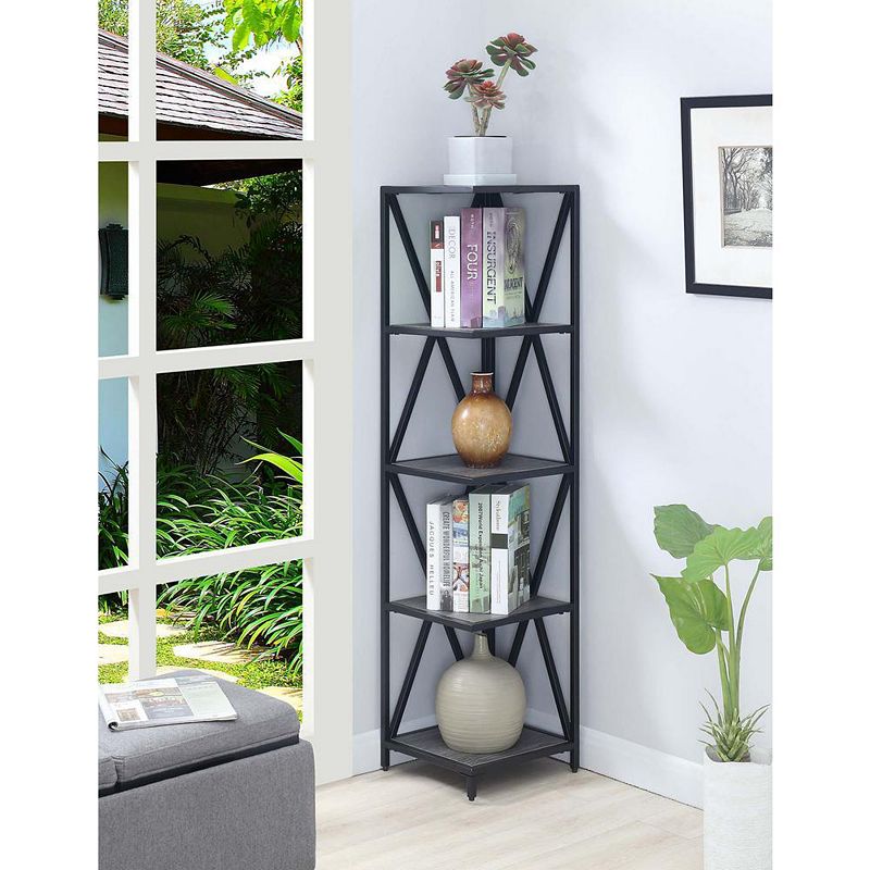 Convenience Concepts Tucson Metal 5 Tier Corner Bookcase