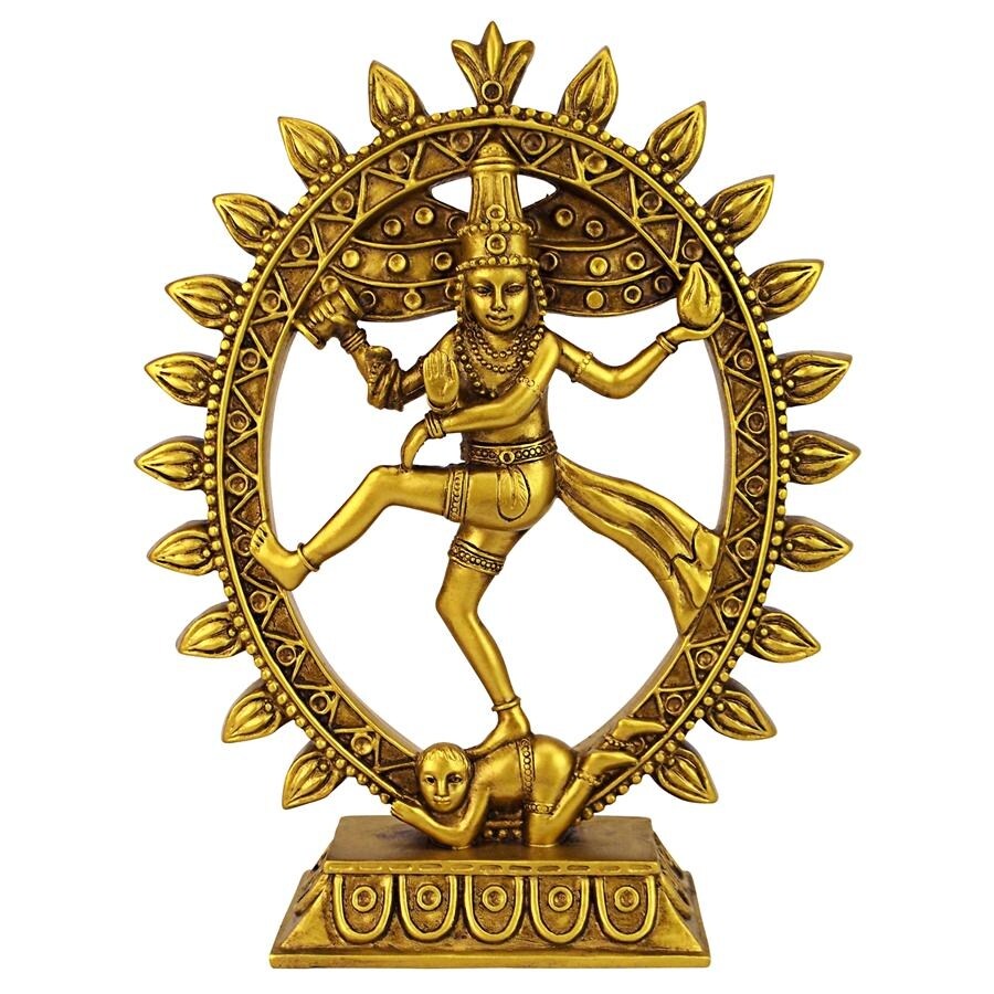 Design Toscano Dancing Shiva Nataraja Hindu Goddess Statue   Gold   Small