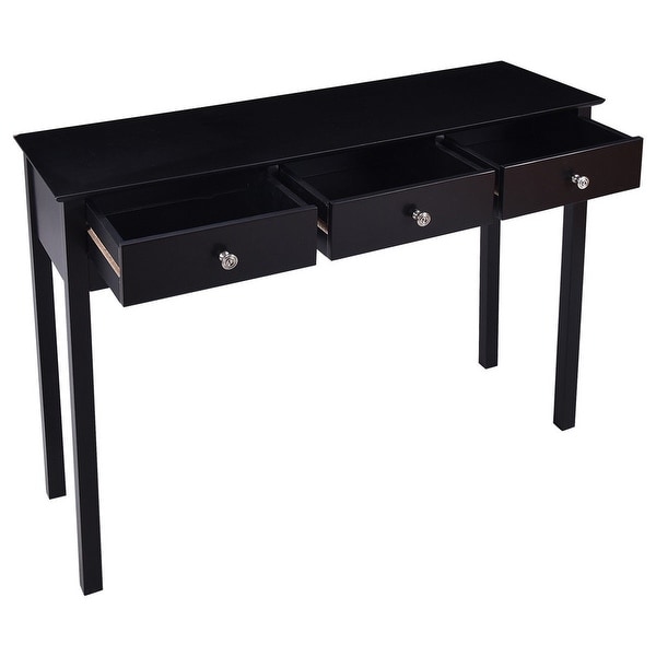 Hall table Side Table with 3 Drawers-Black - 39.4