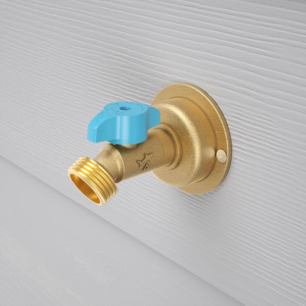 SharkBite 12 in. x 34 in. Brass Push-to-Connect MHT Quarter-Turn No Kink Hose Bibb 24630LF