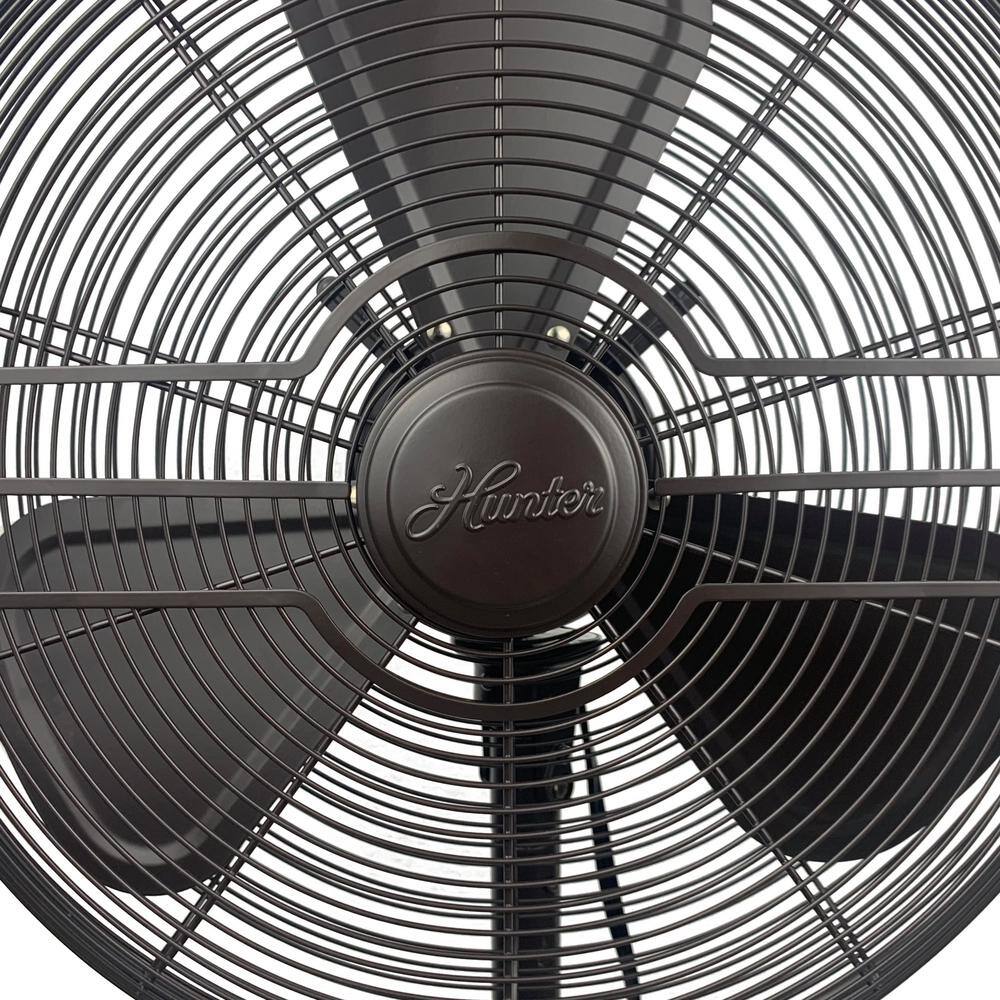 Hunter Retro 16 in. 3 Speed All-Metal Pedestal Fan with Wide Oscillation in Oil-Rubbed Bronze 90444