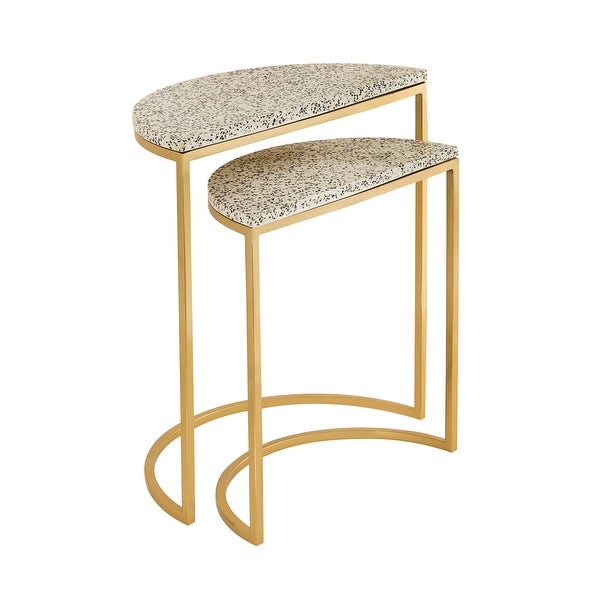 Crete White Terrazzo Nesting Tables