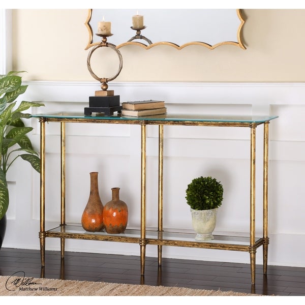 Elenio Glass Console Table