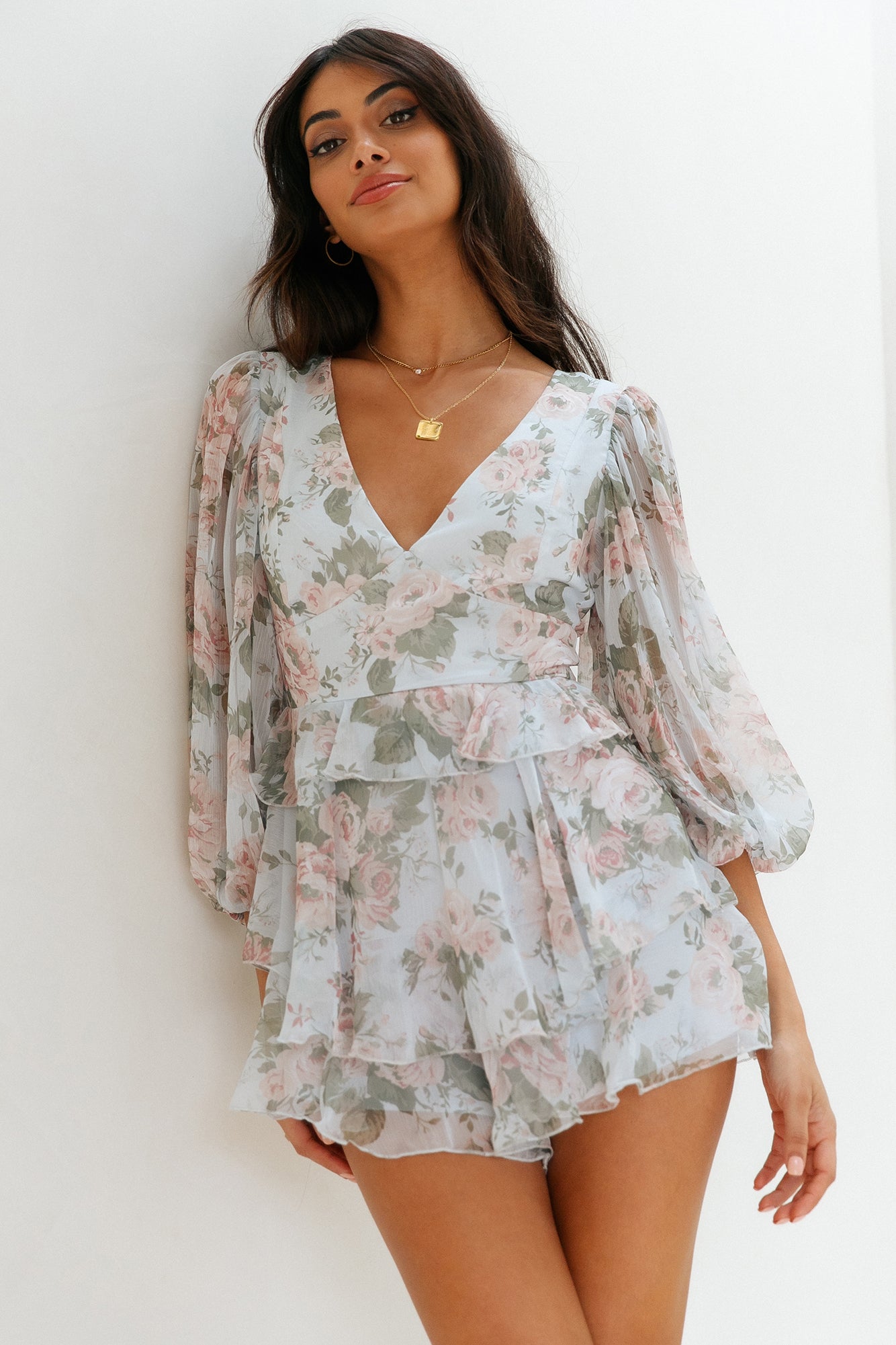 Playing Hearts Romper Floral