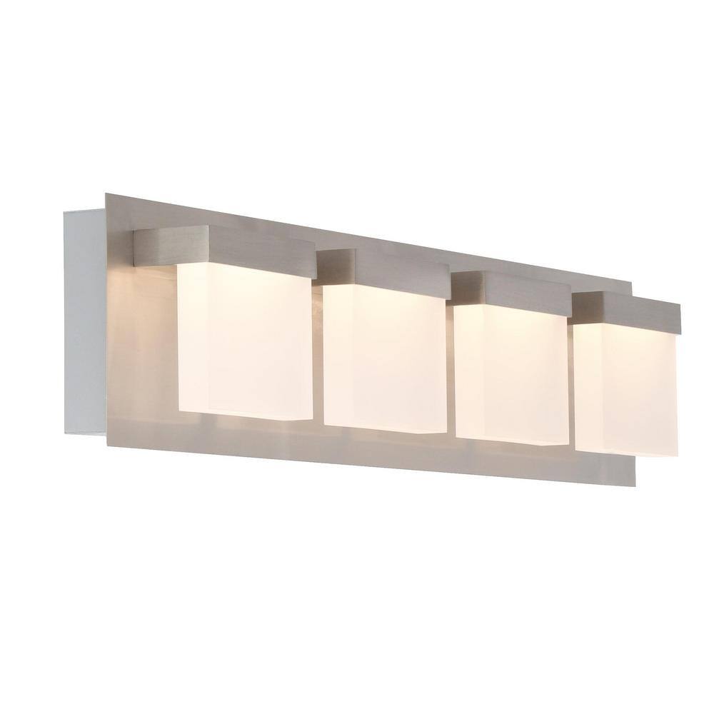 Home Decorators Collection Alberson Collection 4-Light Brushed Nickel LED Vanity Light with Frosted Acrylic Shade 28025-HBU