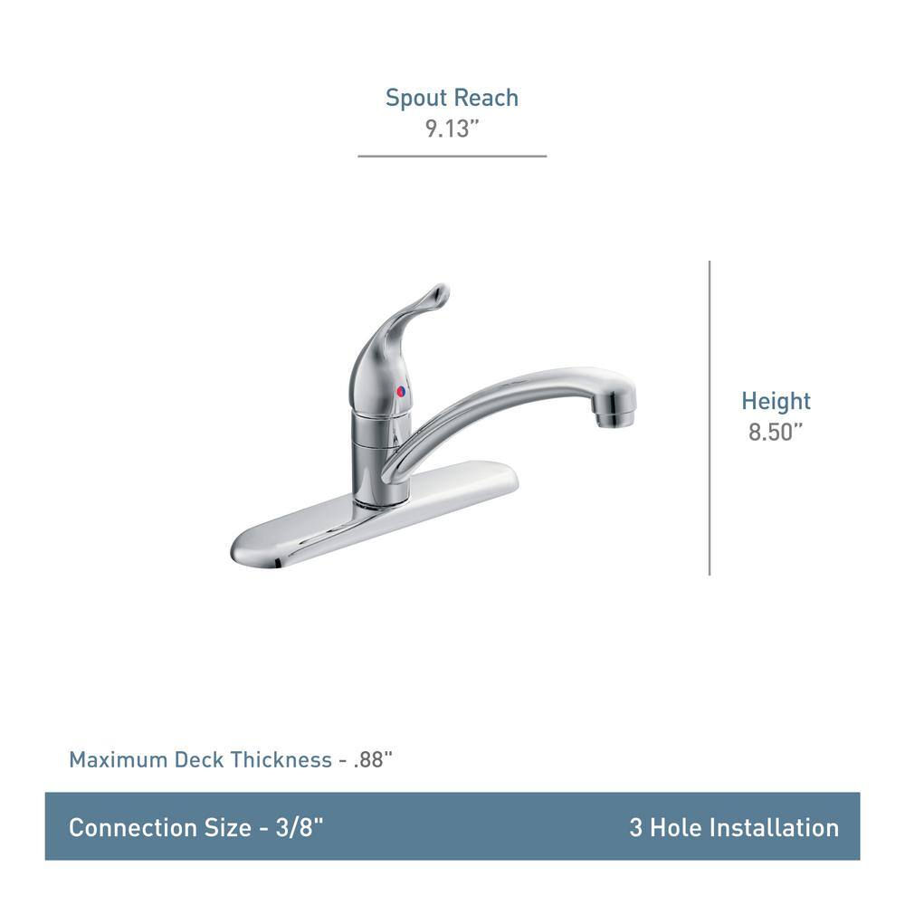 MOEN Chateau Low-Arc Single-Handle Standard Kitchen Faucet in Chrome 7425