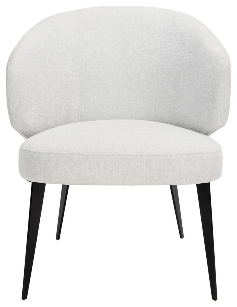 Stanford Curved Accent Chair White   Midcentury   Armchairs And Accent Chairs   by Peachtree Fine Furniture  Houzz