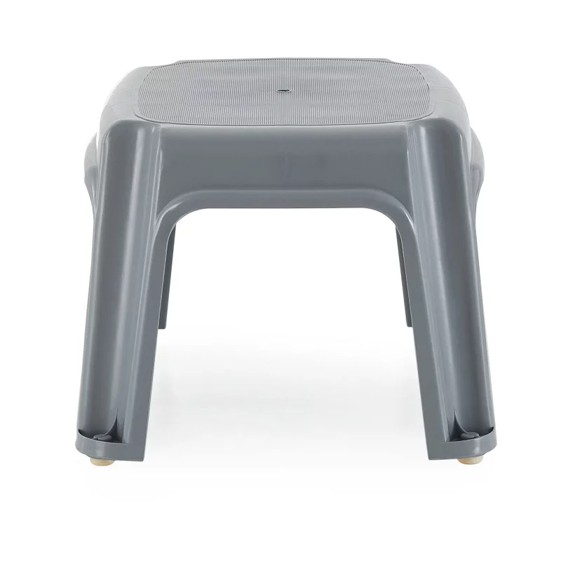 Gracious Living 9.5-Inch Sturdy Non Slip Plastic Single Level Step Stool， Grey