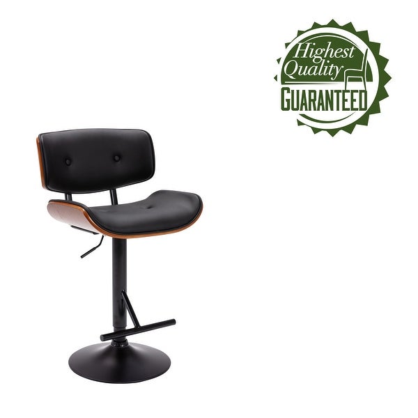 Porthos Home Cian Swivel Height Adjustable Bar Stool， PU Upholstery