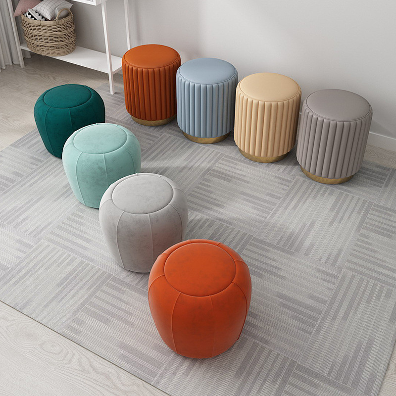 Nordic Makeup Stool Made of Leather   Contemporary   Footstools And Ottomans   by Miron Demid LLC  Houzz