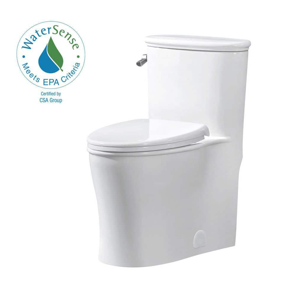 Glacier Bay Havenstone 1piece 1116 GPF Dual Flush Elongated Toilet in White Seat Included