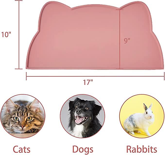 Cat Food Mat， Silicone Non Slip Dog Bowl Mat Waterproof Cat Feeding Mat Prevents Food Spillage And Water Mess Into The Floor Pet Food Mat (17