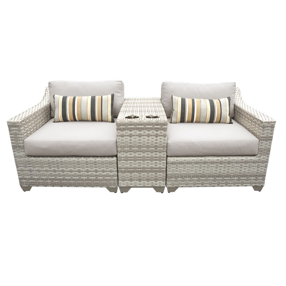 Fairmont 3 Piece Outdoor Wicker Patio Furniture Set