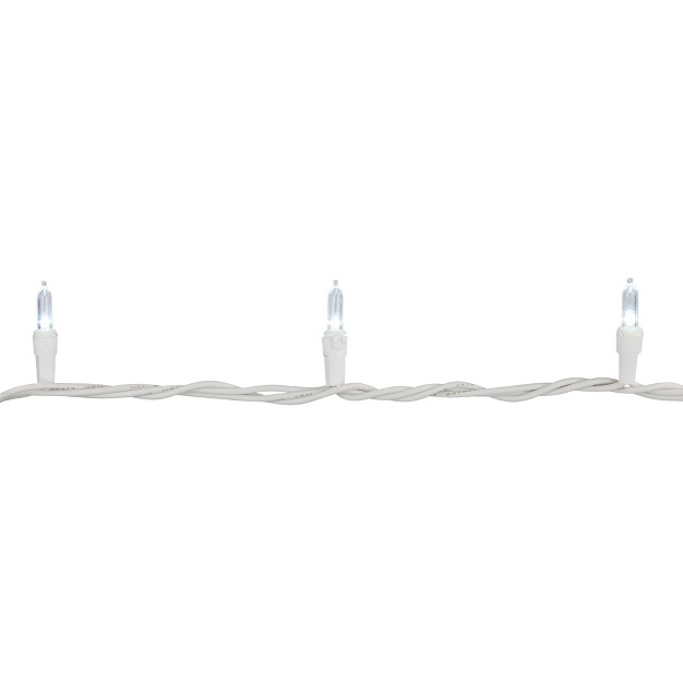 Northlight 50 count Pure White Led Mini Christmas Lights 16 25 Ft White Wire