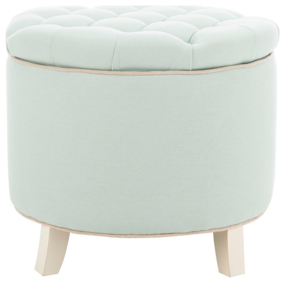 Emma Tufted Storage Ottoman  Robins Egg Blue/Ivory   Transitional   Footstools And Ottomans   by Rustic Home Furniture Deco  Houzz