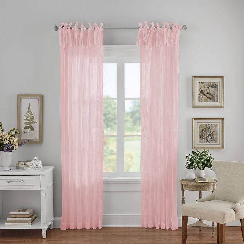 Elrene Home Fashions Jolie Semi-Sheer Tab Top Window Curtain