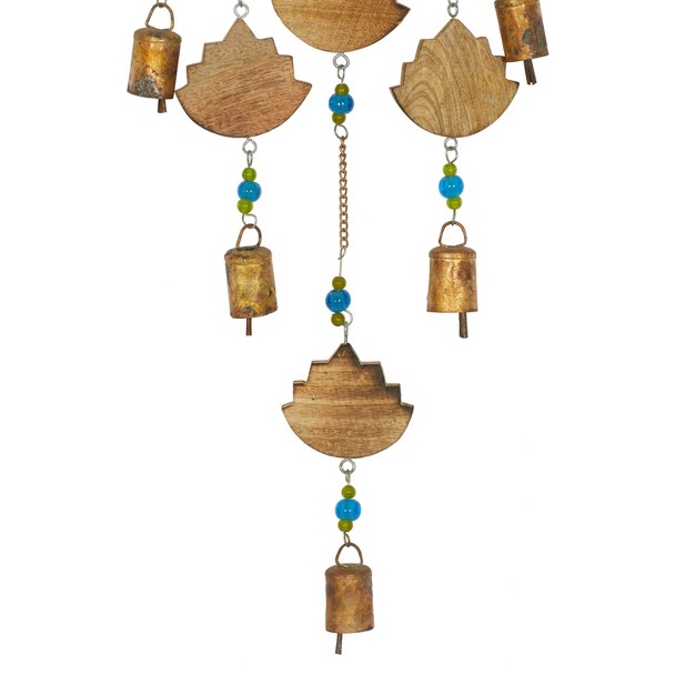 X 7 quot Metal Eclectic Buddha Windchime Brown green blue Olivia amp May