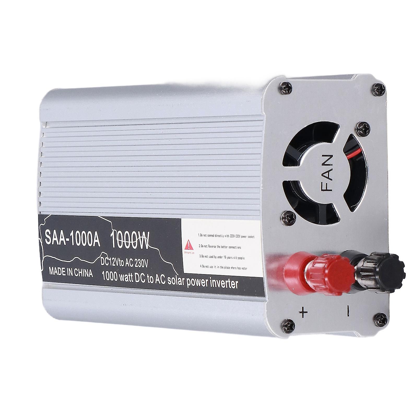 1000W Inverter Aluminum Alloy Solar Power Inverters Multiple Protection DC12V to AC220V