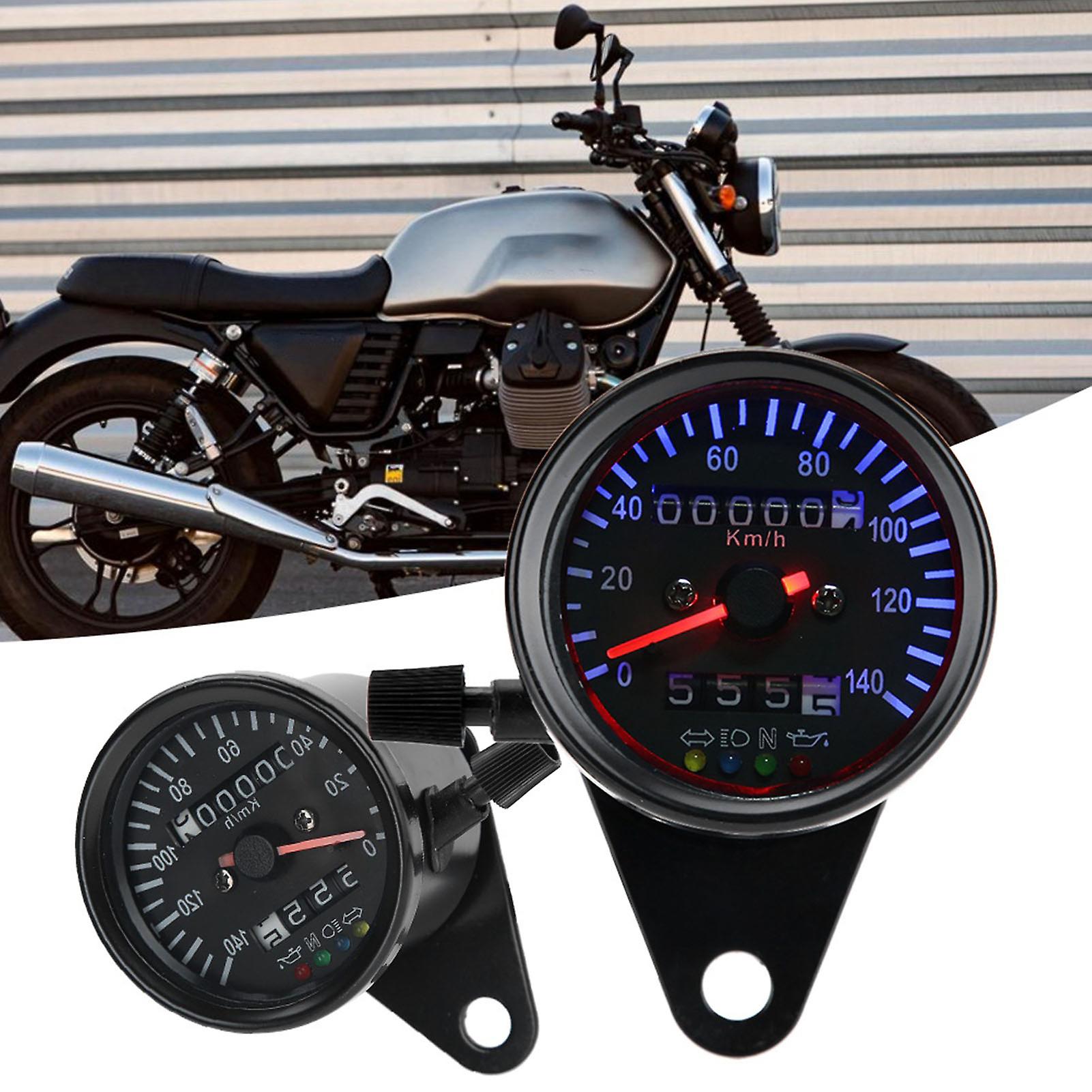 Led Backlight 12 V Motorcycle Dual Odometer Speedometer Gauge Kit Cafe Racer