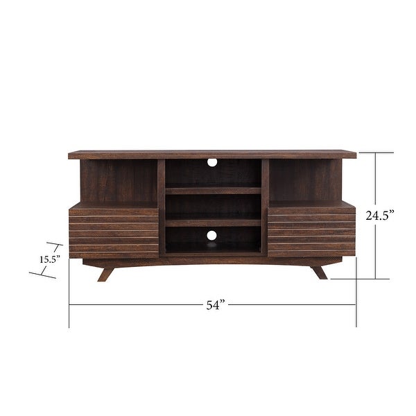 OS Home Model Mid Century Media Console in Rough Sawn Cherry Finish - 54 Inches in Width