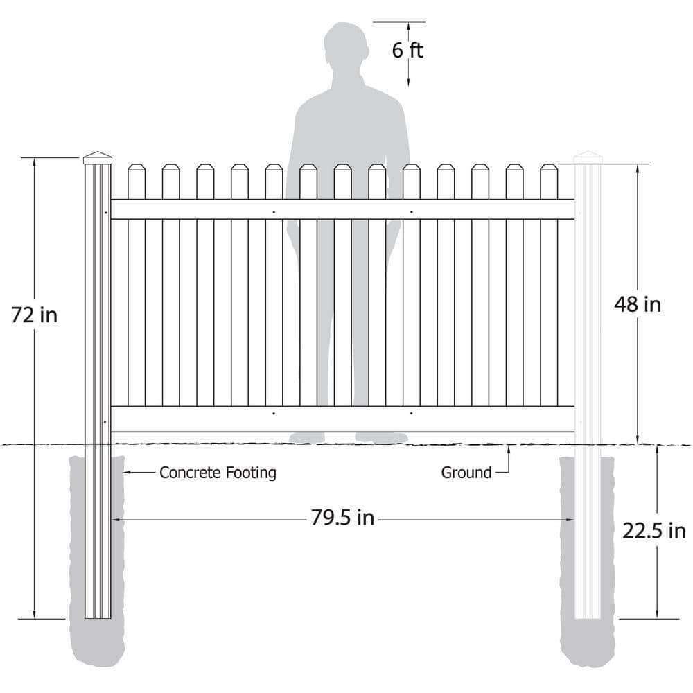 WamBam Fence 4 ft. H x 7 ft. W Premium Vinyl Classic Picket Fence Panel with Post and Cap VF13003