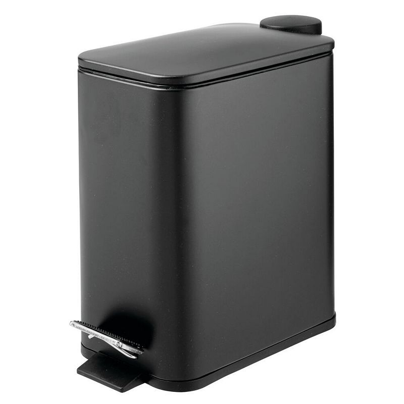 mDesign 5L Slim Metal Step Trash Can with Lid/Liner Bucket