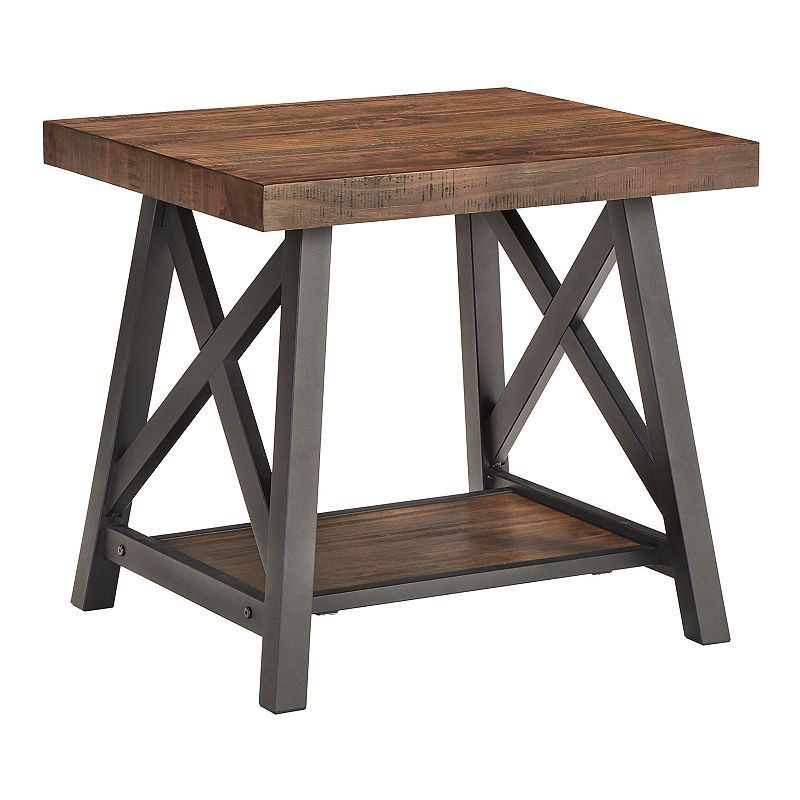 HomeVance Industrial Finish End Table