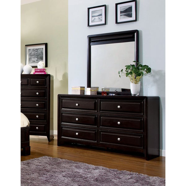 Furniture of America Gant Espresso 2-piece Dresser and Mirror Set - - 9388181