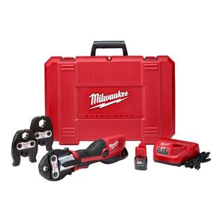 MW M12 12-Volt Lithium-Ion Force Logic Cordless Press Tool Kit (3 Jaws Included) with Two 1.5 Ah Battery and Hard Case 2473-22