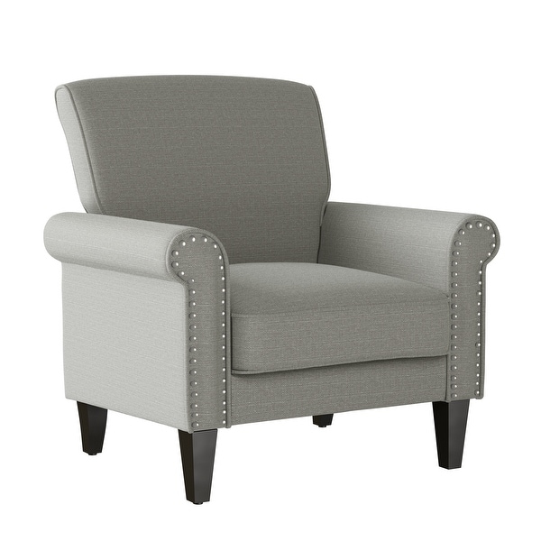 Copper Grove Herve Dove Grey Linen Arm Chair