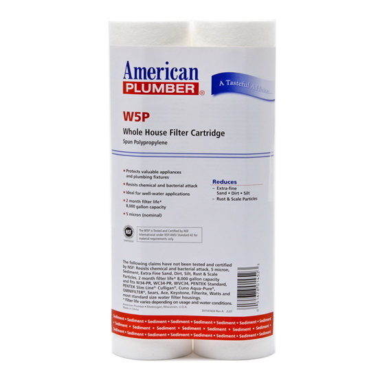 W5P American Plumber Whole House Sediment Filter C...