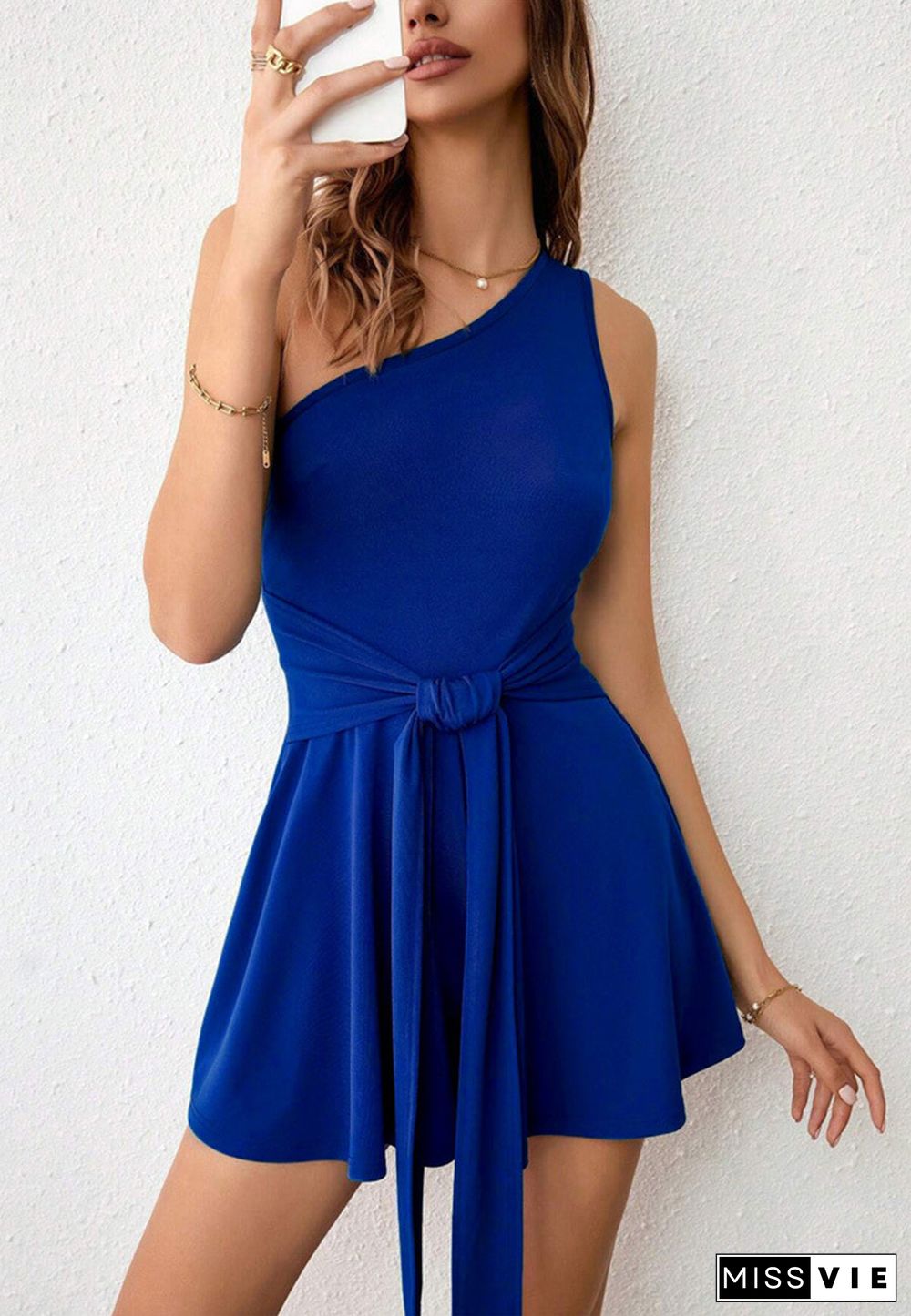 Exaggerated Tie Waist Romper