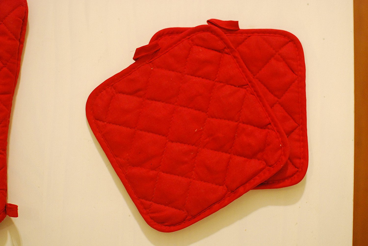 Pot Holders 7 Square Solid Color (Pack of 6) - Red - Pot Holders For Kitchen