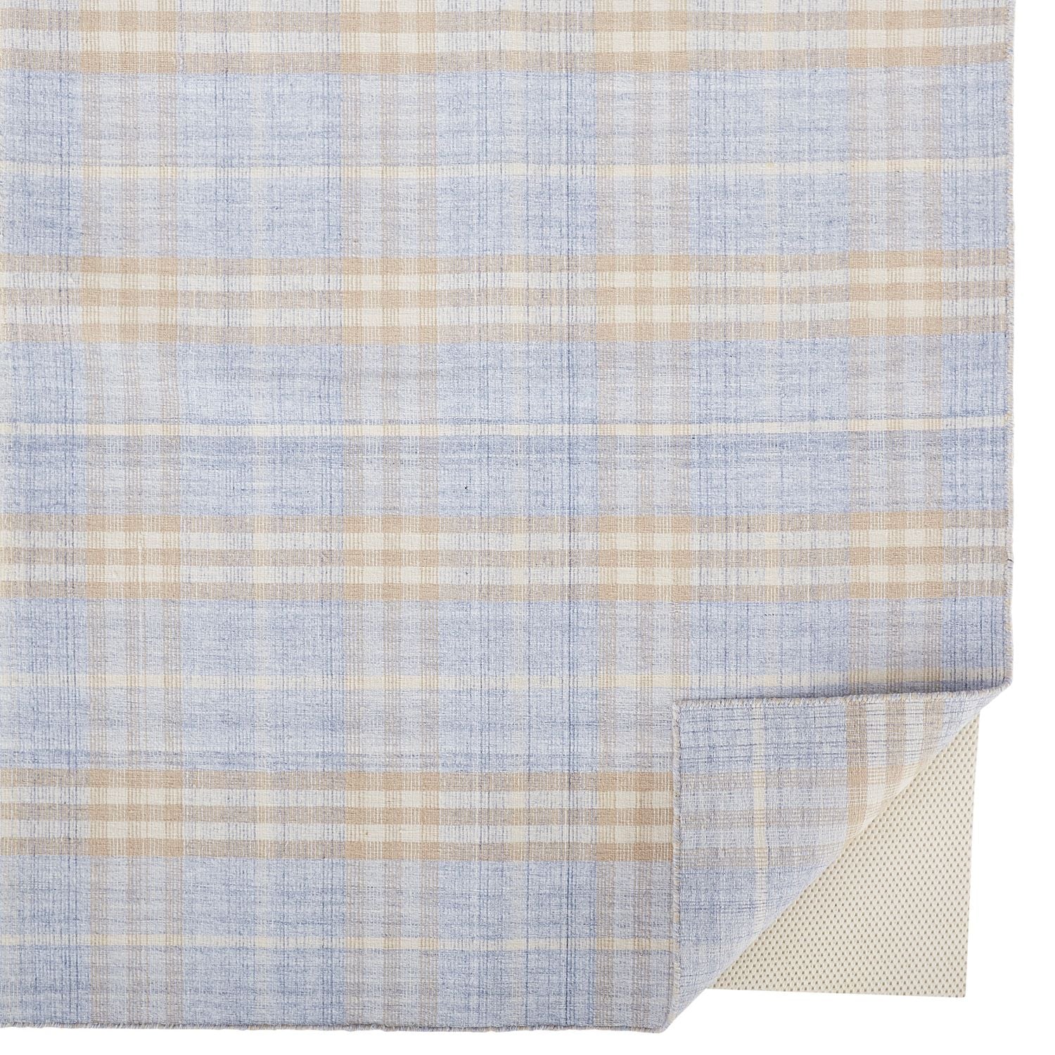 Moya Flatweave Blue and Tan Rug by BD Fine