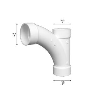 Charlotte Pipe 3 in. x 3 in. x 3 in. DWV PVC Comb Wye and 18 Bend PVC005011000HD