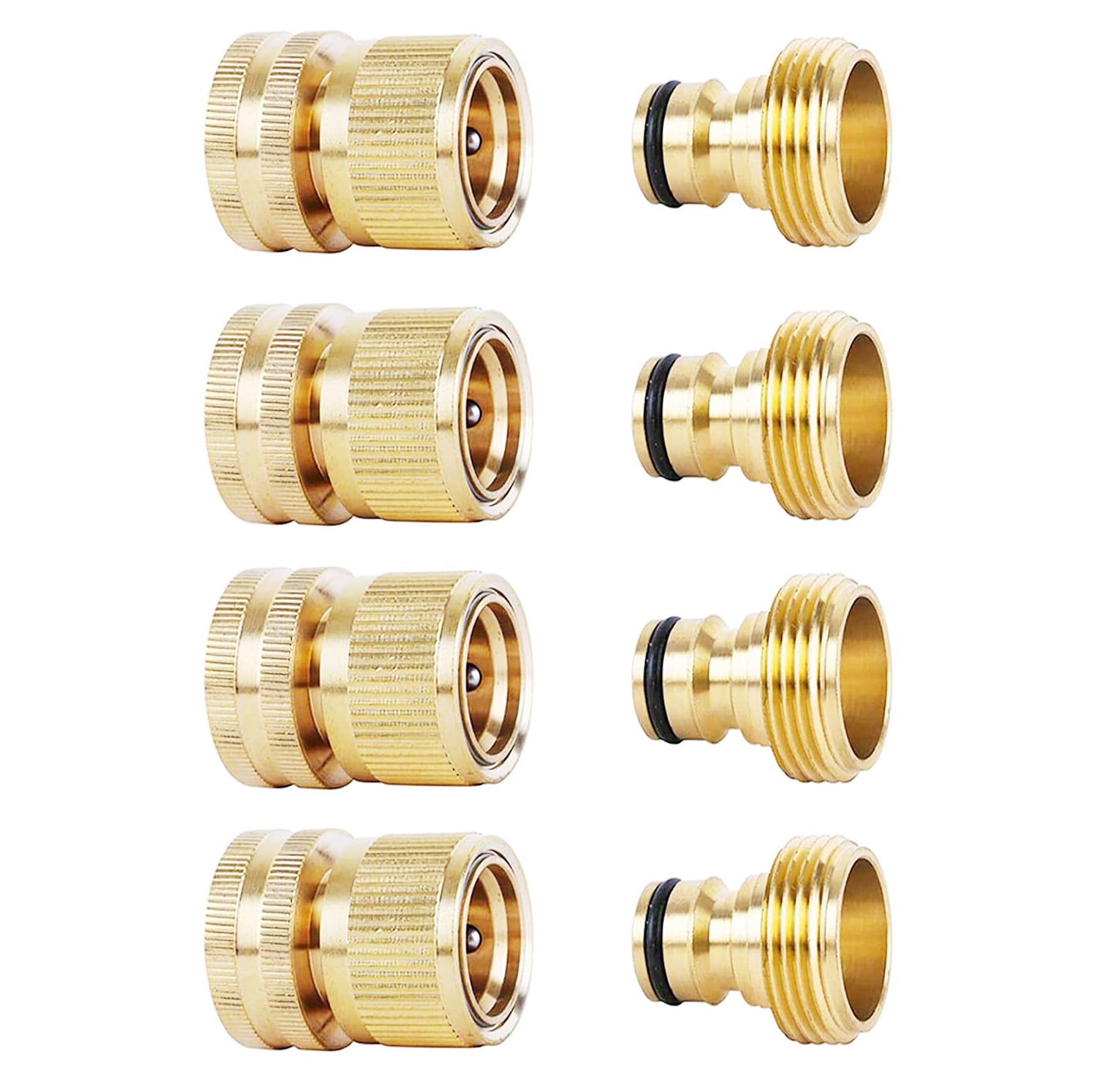 Garden Hose Quick Connect Solid Brass Quick Connector Garden Hose Fitting Water Hose Connectors Garden Hose Disconnect 3/4 inch GHT