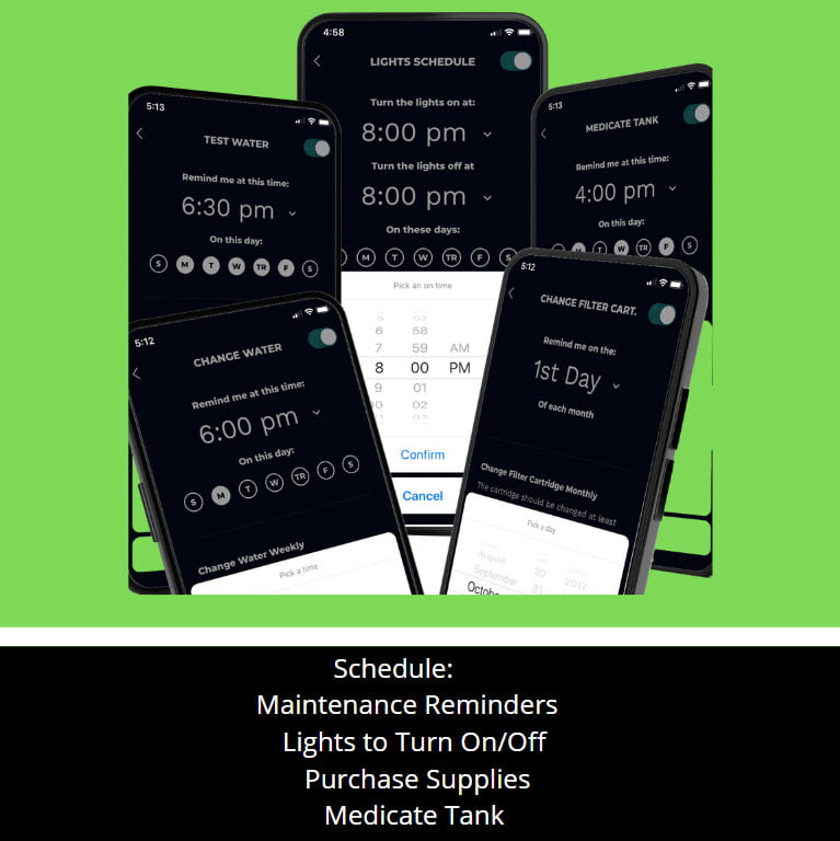 KollerCraft Smart Tank 6.5-Gallon Aquarium Kit， Create Custom LED Light Colors， Monitor Tank Temperature， Schedule Maintenance Reminders and Alerts Easily From Your iPhone or Android