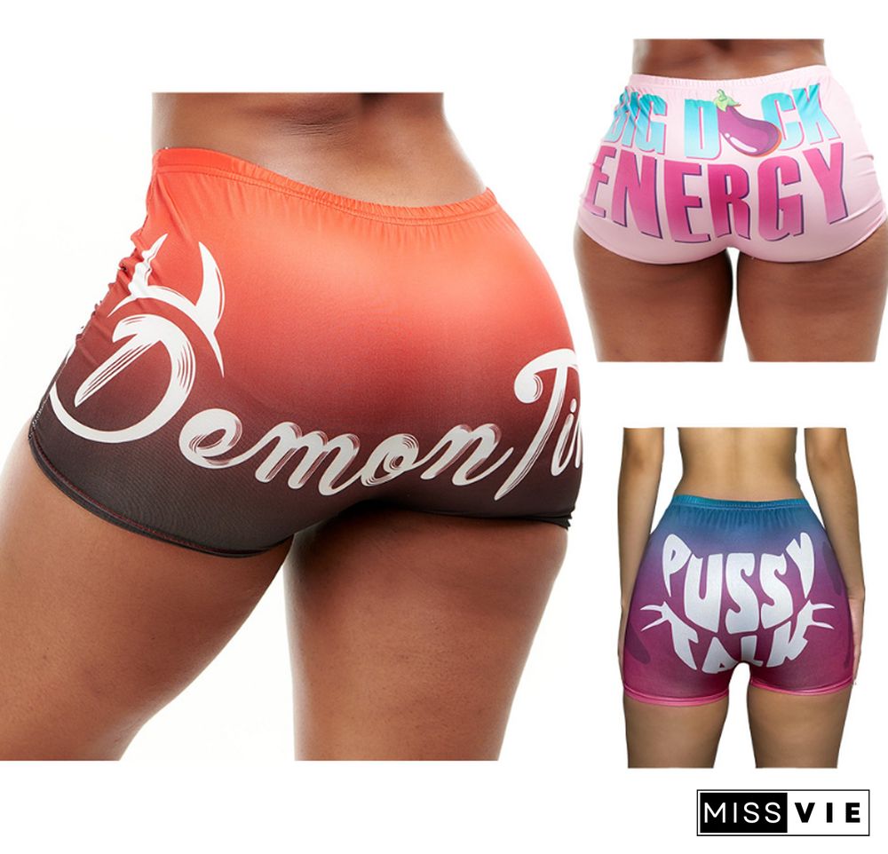 Women Sexy Confortable Pattern Printed Tight Shorts