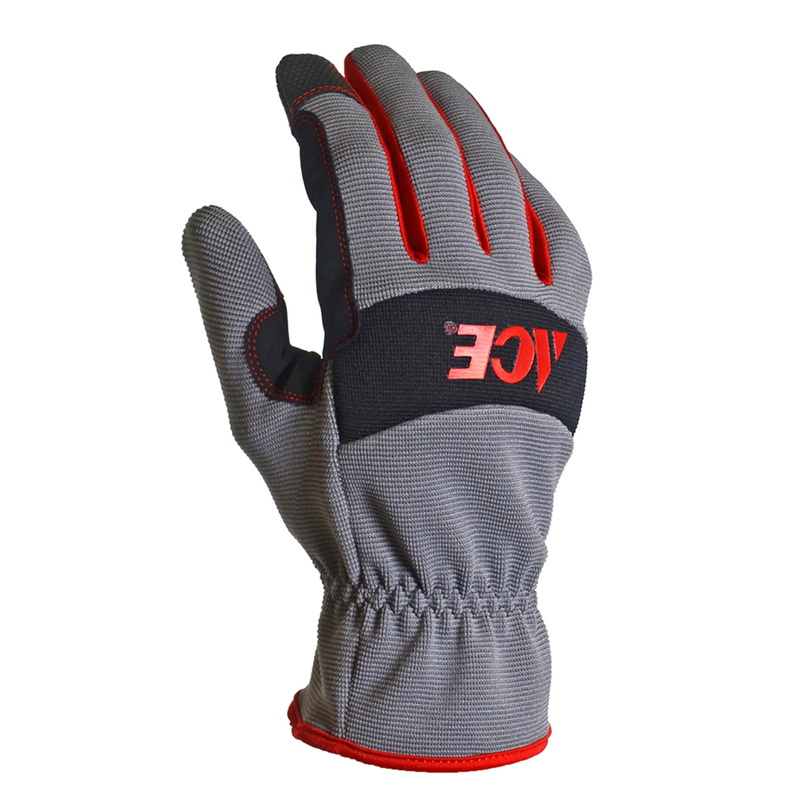 Ace Men\u0027s Indoor/Outdoor Utility Work Gloves Black and Gray M 1 pair