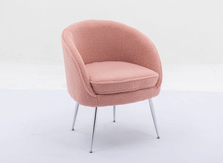 Teddy Fabric Accent Armchair With Electroplated Chrome Legs   Midcentury   Armchairs And Accent Chairs   by Miron Demid LLC  Houzz