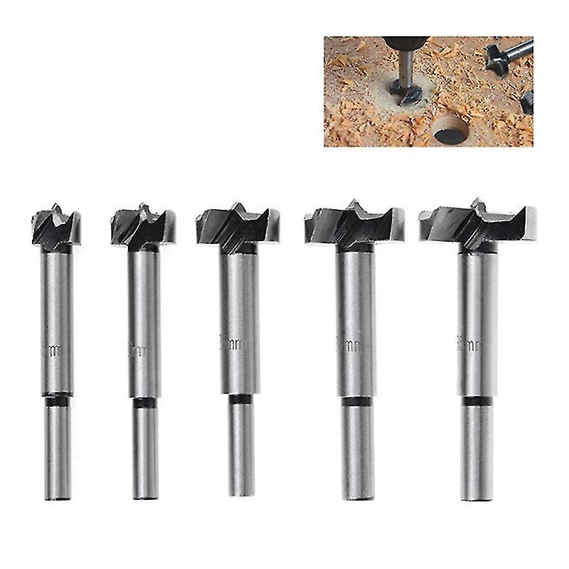 Drill Bits 15/20/25/30/35mm，set Of 5 Pieces Carbide Steel Hinge Hole Cutter，woodworking Boring Wood