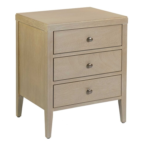 Painted Acacia Wood 3-Drawer Nightstand