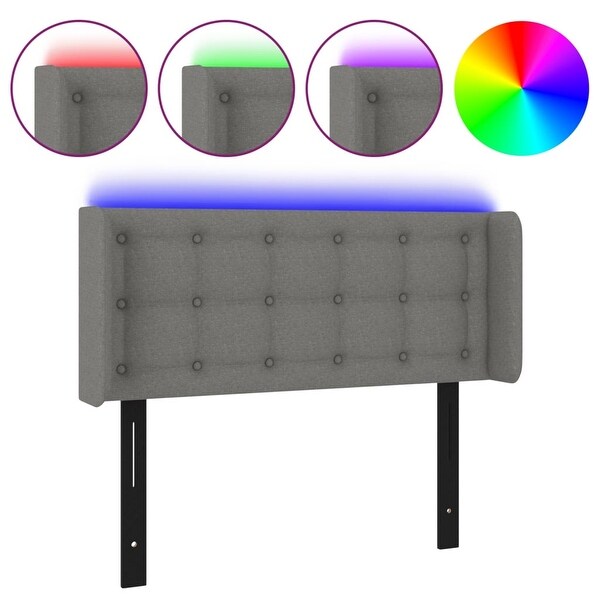 vidaXL LED Headboard Light/Dark Gray multisize Fabric - - 37455488